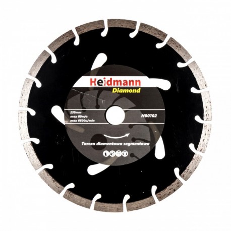 Segmentový diamantový kotouč 230x22,2x10mm černý Heidmann
