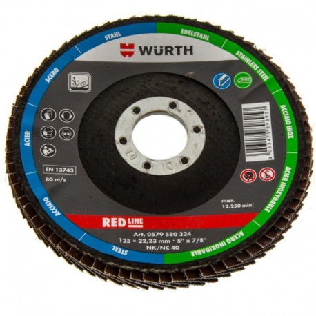 Klapkový kotouč 125mm G 40 otvor 22mm Wurth