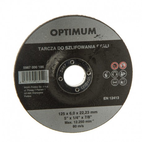 Brúsny kotúč na kov 125mm Gr. 6mm otvor. 22,23 mm Wurth