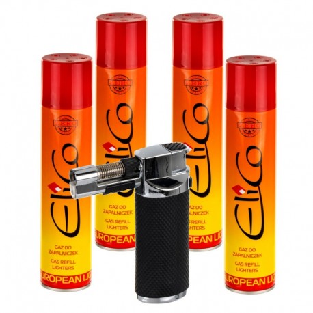 Elico Univerzální kuchyňský plynový hořák + 4x plyn 300ml