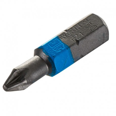 Skrutkovací bit Pz1 modrý 1/4" 25mm Wurth