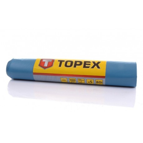 Vrecia na ťažký odpad 80l 100mic 5ks. Najhrubšia 60x90cm