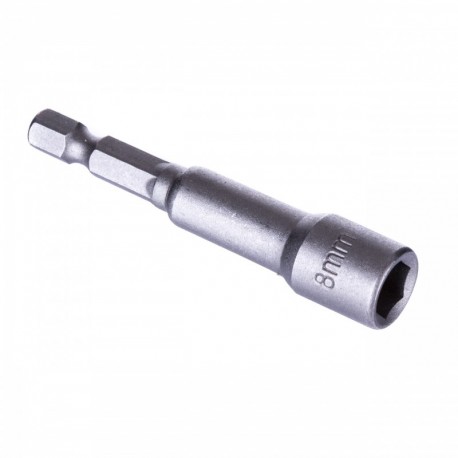 Hlavice nástrčná s magnetem M8 65mm 1/4" Grafitová