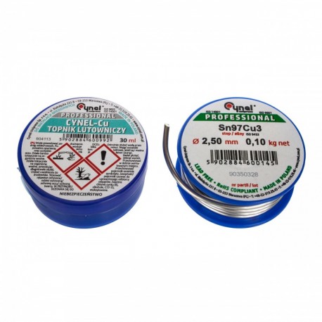 Spájkovacia sada pre medené inštalácie Spájkovací cín 2,5 mm a Flux Tin