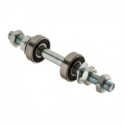 Kompletná os kolesa pre bicykel Fi 12mm 15cm a ložiskové podložky.