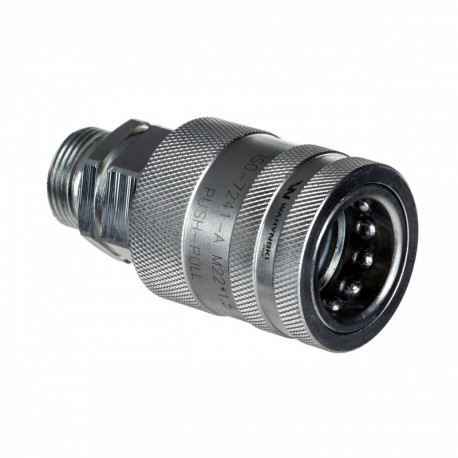 Hydraulická rychlospojka s eliminátorem tlaku M22x1,5 vnější závit Euro Push-Pull 9100822g Iso 7241-A Waryński