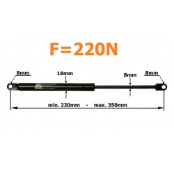 Plynový tlmič 350mm 220n figurína muža