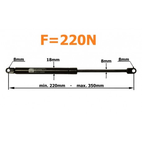 Plynový tlumič 350mm 220n figurína muže