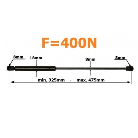 Plynový tlmič 475mm 400n daf