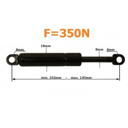Plynový tlmič 145mm 350n spojler man.