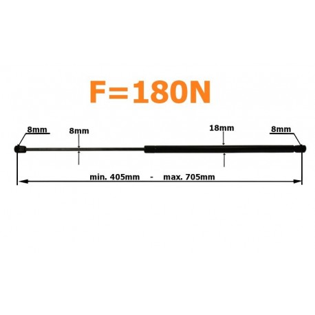 Plynový tlmič 705mm 180n figuríny man tga tgl