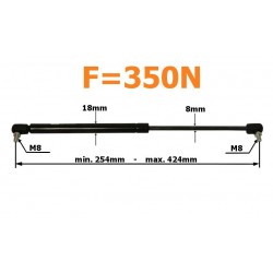 Plynový tlmič 424mm 350n muž