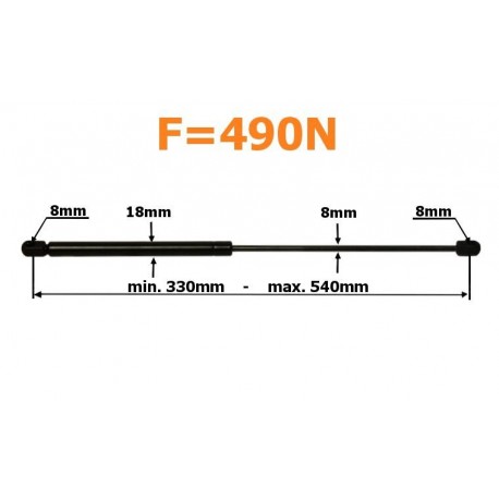 Plynové tlumiče 540mm 490n mb