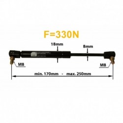 Plynový tlmič 250mm 330n mf dvere