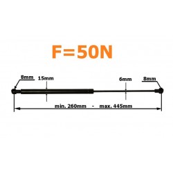 Plynový tlumič 445mm 50n skříňka scania