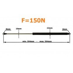 Plynový tlmič 594mm 150n mtz zadné okno 03088250111 21054