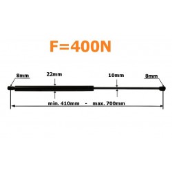 Plynový tlumič 700mm 400n figuríny scania