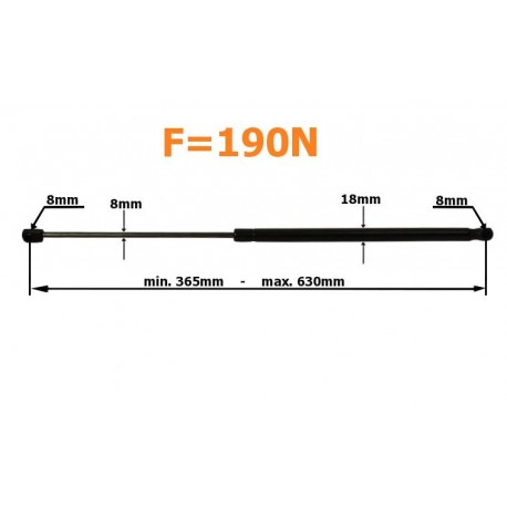 Plynový tlmič 630mm 190n figurína volvo fh12 nt