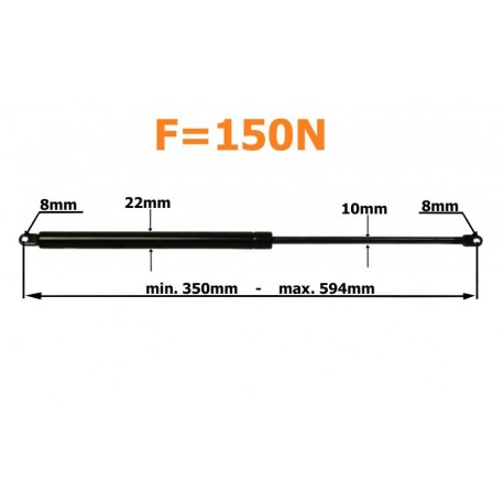 Plynový tlmič 594mm 150n mtz zadné okno 21054