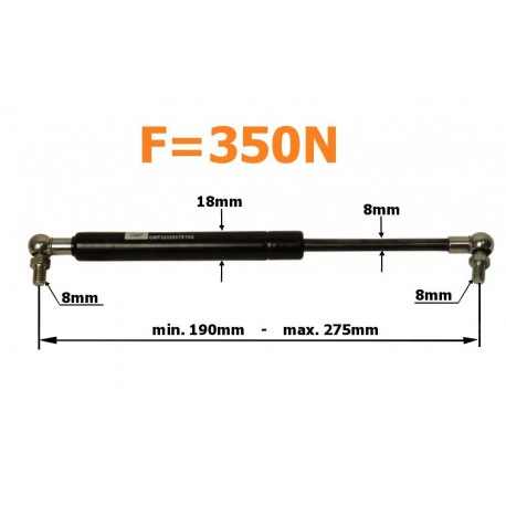 Plynový tlumič 275mm 350n dveře kufru 3232937r1
