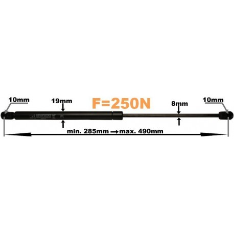 Plynový tlumič čelního skla 82022475