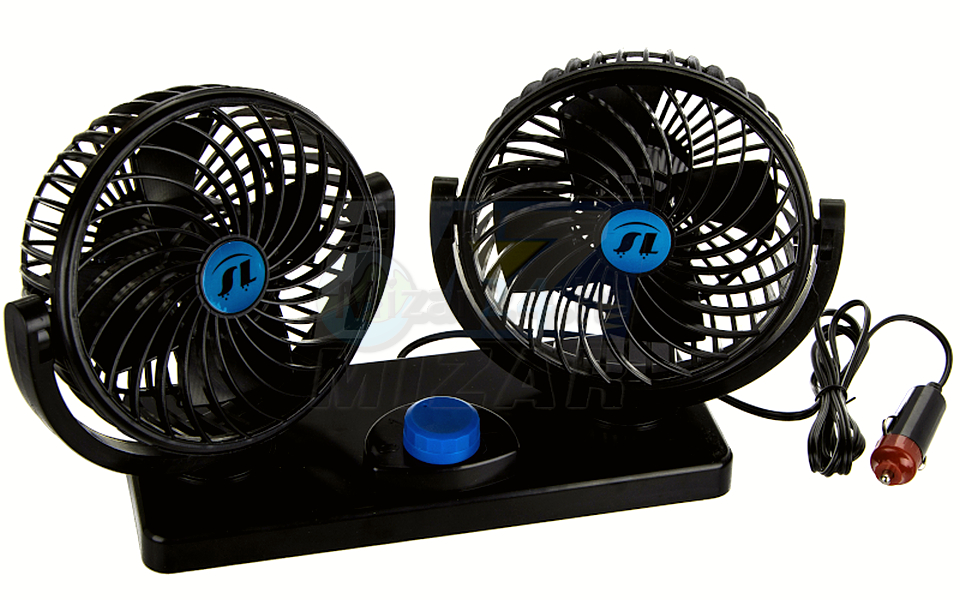 24V ventilátor do zapalovače cigaret, dvojitý rotační, 15W, BI-TURBO, BAM