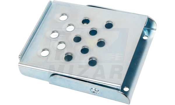 Jednoduchý skladací bočný schodík z pozinkovanej ocele 150x130 mm