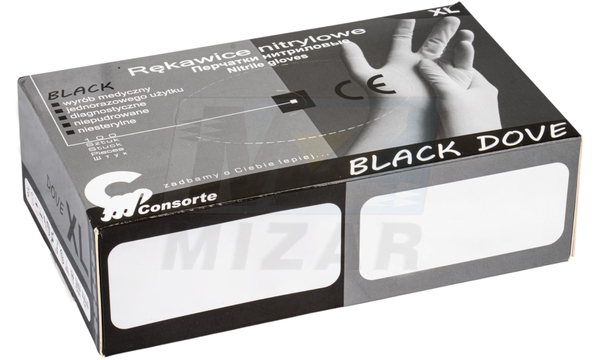 Nitrilové rukavice Black Dove XL, 100 ks. Consorte