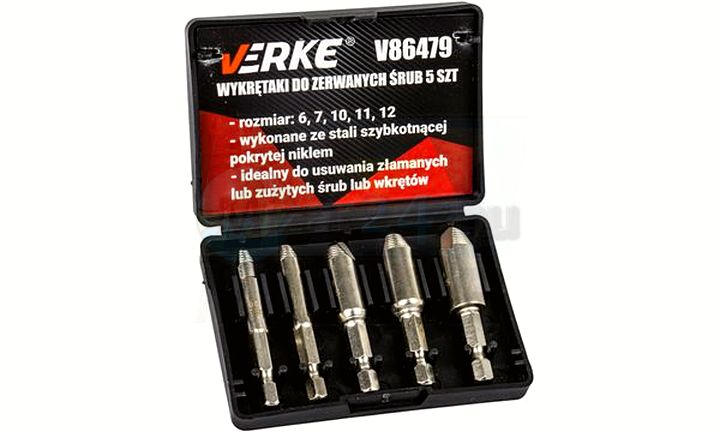 Vyťahovače skrutiek na zlomené skrutky 5 ks Verke MIZAR atraktívna cena