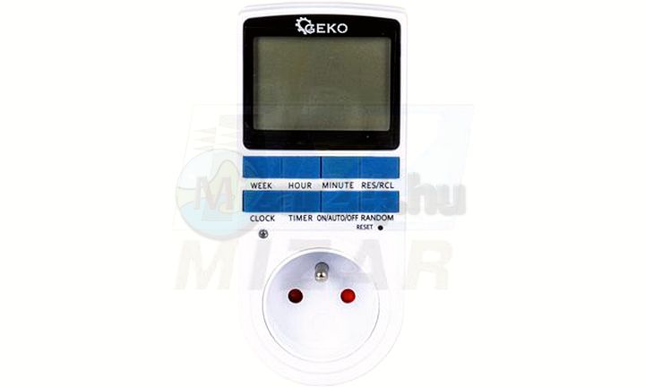 Časovač 230V, vypínač Geko LCD