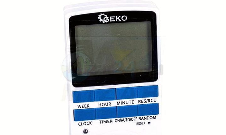Časovač 230V, vypínač Geko LCD