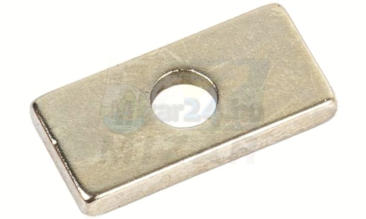 Neodymový magnet 20x10x3mm platnička s otvorom na skrutku, 2 ks. Geko predajňa náhradných dielov MIZAR