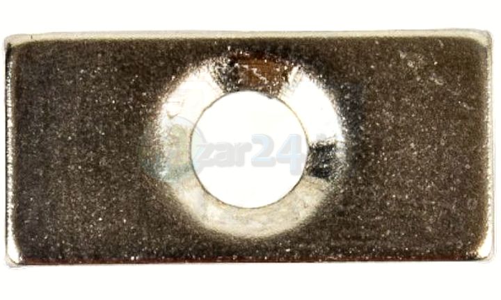 Neodymový magnet 20x10x3mm platnička s otvorom na skrutku, 2 ks. Geko predajňa MIZAR - jednoduché a lacné riešenie