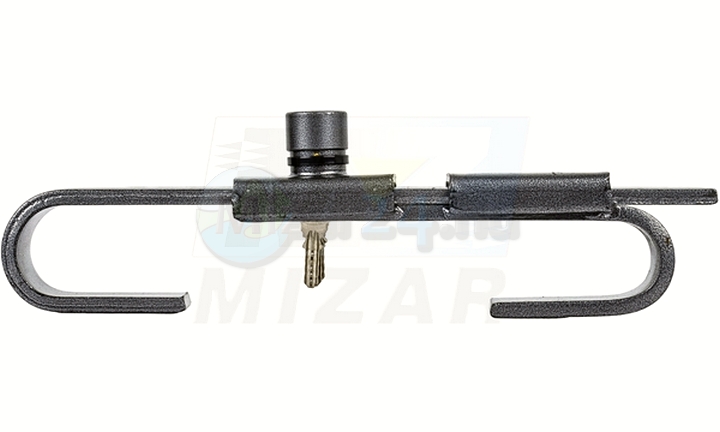 Zámek s uzamykatelnou tyčí pro chladírenský kontejner, uhlíková ocel 210/420 mm, 3 klíče, prodejna MIZAR, jednoduché a levné řešení