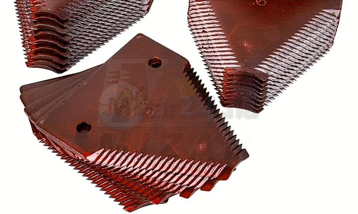 Nůž vroubkovaný nůž kosa 84x76x2,5mm fi 6,5mm Claas 611203.1 5256112031 AGV Sada dílů 25 ks.