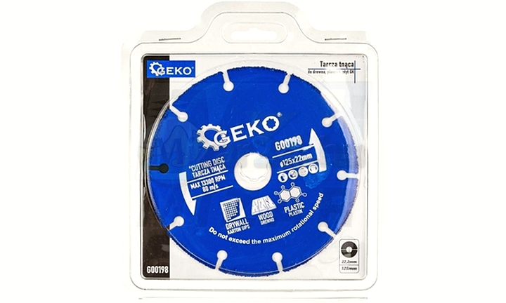 Kotouč GEKO na dřevo, plast a GK desky 125x22,2mm