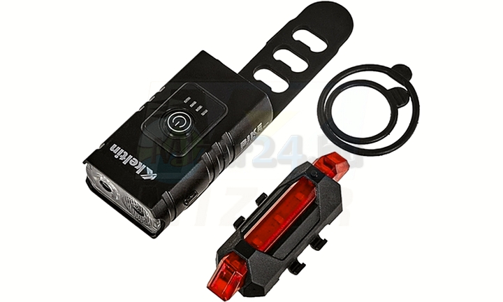 Vodotesné USB svetlo na bicykel IPX4, predná + zadná sada